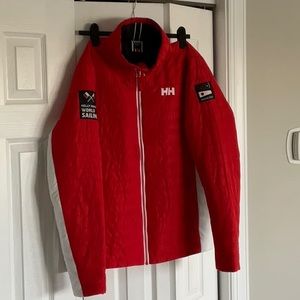 Vintage Helly Hansen Sailing Jacket Men's size Large Red/White Coat